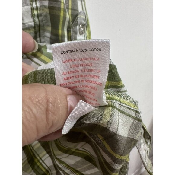 Apple Bottoms Women Green Plaid Button Up Western Shirt Long Roll Tap Sleeve 3XL - Picture 8 of 15